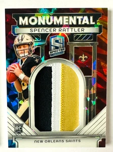 2024 Panini Spectra Spencer Rattler PRIME Jersey PATCH RC Astral SP #/40 Saints! - Picture 1 of 3
