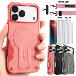 Heavy Duty Phone Case Magnetic Lanyard Kickstand Cover For iPhone 17 Pro Max Air - Bild 1 von 49
