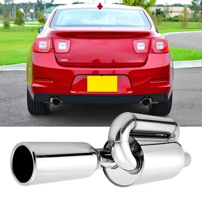 适用于雪佛兰迈锐宝双环排气消声器 2.5 英寸进口 4.0 英寸尖抛光 — 第 1/4 张图片