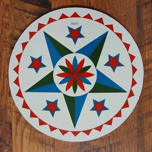 Vtg Zook Trivet Wall Art Pennsylvania  Dutch Star Flower Kitschy MCM 7.75” Cork - Picture 1 of 5
