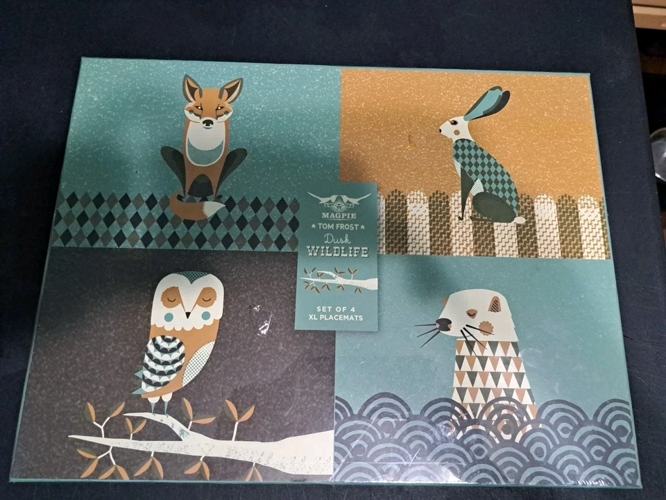 Magpie *Tom Frost* "Dusk Wildlife," Set Of 4 Extra Large Table Placemats - Image 1 of 2