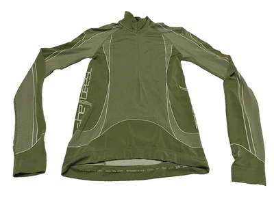 Camiseta deportiva de ciclismo She Beest para mujer verde mediana manga larga bolsillo trasero con cremallera Foto 1 de 4