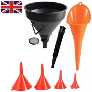 4/6 Pcs Funnel Set Plastic Pouring Funnels Kitchen Petrol Fuel NEW - Picture 1 of 14