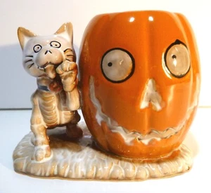 *NEW" Yankee Candle BONEY BUNCH 2013 Boney Cat P6 Votive Candle Holder 5 1/2" - Imagen 1 de 7