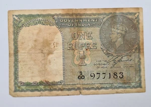 INDIA RUPEE 1940 BANKNOTE - Picture 1 of 2
