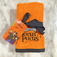 Hocus Pocus Disney 2 Pack Hand Towel Orange and Black Halloween Bath Kitchen NWT