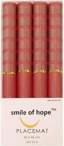 Place Mats for Kitchen Dining Table, Heat Resistant Washable PVC Table Mats Wove - Picture 1 of 8
