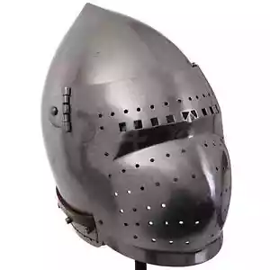 16 Gauge Stahl Mittelalter Turnier Bascinet Helm W aventail A25 - Bild 1 von 4