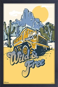 TONKA - WILD AND FREE 13x19 FRAMED GELCOAT POSTER TOY TRUCKS CONSTRUCTION !!!!!! - Picture 1 of 2