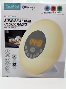 NuvoMed Sunrise Alarm Clock Radio Bluetooth w/ LED Display, 7 Color Selection - Picture 1 of 2