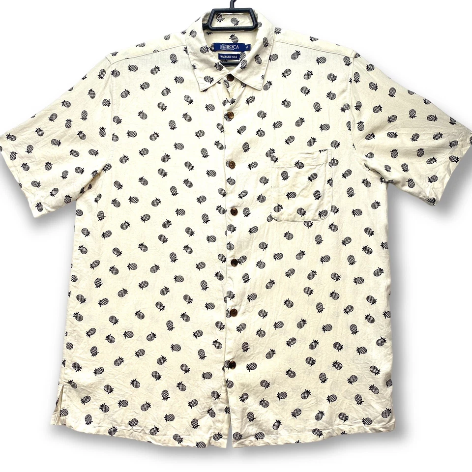 Camisa de seda Boca Classics Island Wear para hombre piñas hawaianas XL Foto 1 de 4