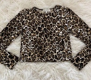 Camisa corta para mujer Wayf estampado animal manga larga ajustada talla mediana - Imagen 1 de 4