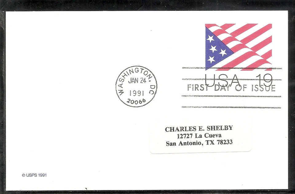 US SC # UX153 Old Glory  FDC. No Cachet - Image 1 of 1