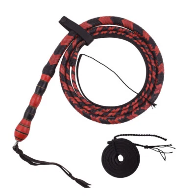 08 Feet Australian Stockwhip Kangaroo Hide Bullwhip with 09 Inches wooden Handle - Image 1 of 3