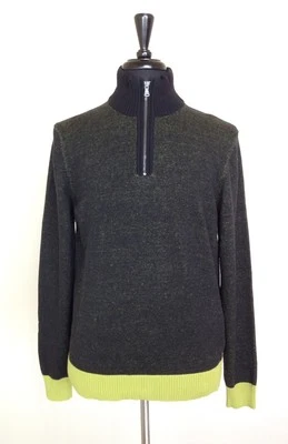 Calvin Klein Jeans Para Hombres M Verde 1/2 Cremallera Algodón Pullover Suéter Prenda para el torso Foto 1 de 4