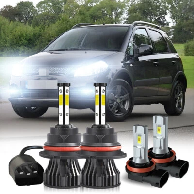 Faro LED de 4 lados haz alto bajo + bombillas antiniebla 4x para Suzuki SX4 2007-2013 Foto 1 de 4