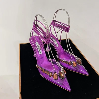 AQ Clear single shoe pointed strap sandals - Image 1 of 4