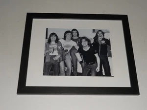 Framed AC/DC Bon Scott, Angus Young, 1974 Macolm Young AC/DC! 14" by 17" - Picture 1 of 2