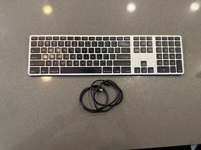 MATIAS Backlit Wireless Aluminum Keyboard - Silver/Black FK418BTLSB - Image 1 of 4