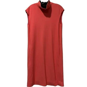 Mini Vestido Italiano Armani Collezioni 4 Coral Negro Espalda Dividida Cuello Simulado Y2 - Imagen 1 de 4