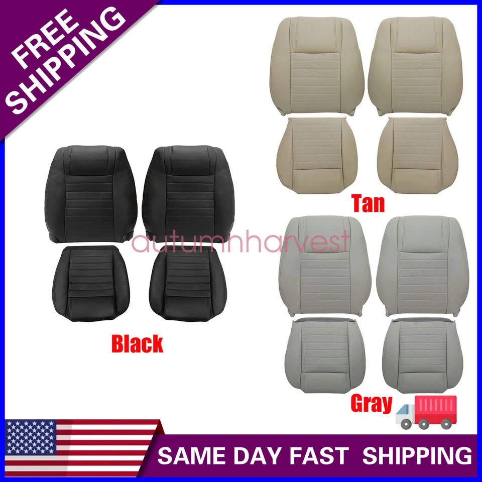 For 2005-2009 Ford Mustang GT Front Replacement Perforated Leather Seat Cover US - Image 1 of 2