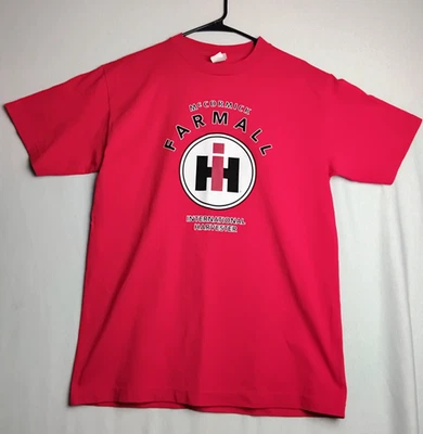 Vintage Case IH  Mccormick Farmall  Men's XL Red Graphic Shirt Circle Logo Tee - Image 1 of 4