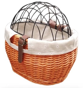Cubierta de malla de alambre para cesta de bicicleta, montaje de manillar de mimbre para mascotas pequeñas comestibles - Imagen 1 de 8