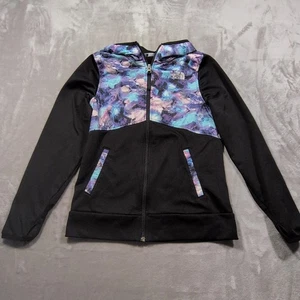 The North Face Girls Jacket Large 14/16 Black Hoodie Full Zip Long Sleeve - Picture 1 of 11