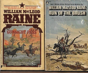 2 WILLIAM MacLEOD RAINE Paperbacks - Run of The Brush Gunsight Pass - Picture 1 of 1