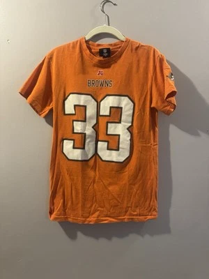 Футболка Cleveland Browns Trent Richardson No33 одежда команды НФЛ оранжевая маленькая - Изображение 1 из 4
