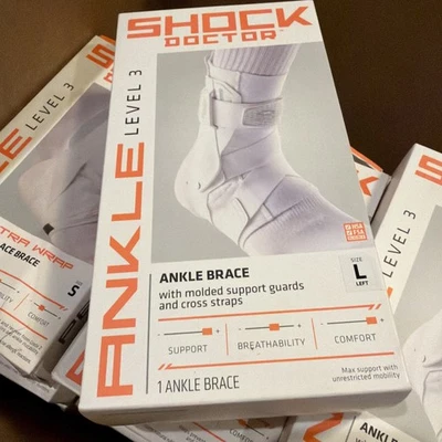 Tornozelo Shock Doctor com protetor de suporte moldado nível 3, tamanho grande - Imagem 1 de 4