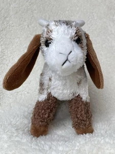Douglas Cuddle Toys Plush Goat Bodhi Brown White Floppy Ears 8" Stuffed Animal - Picture 1 of 6