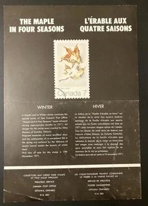 Canada post office poster new issue poster 1973 Winter maple leaf [774 - Picture 1 of 1
