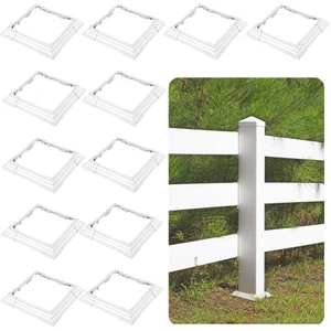 Vinyl Post Skirt White Vinyl Post Trim Post Wraps for Porch Deck Post Base PV - Picture 1 of 7