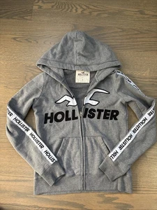 Vintage Hollister grauer Hoodie mit Reißverschluss Größe Small Unisex gebraucht, in einwandfreiem Zustand - Bild 1 von 7