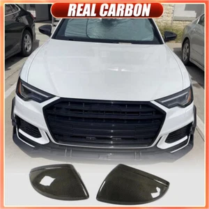 Replacement For Audi A6 A7 A8 C8 2019UP Real Carbon Side Wing Mirror Cover Caps - Picture 1 of 12