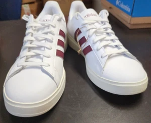 Adidas Cloudfoam Comfort White/Maroon HWI 28Y001 Men's Sz 10 - Picture 1 of 8