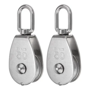 2pcs M50 Single Pulley Block, 304 Stainless Steel Hanging Wire Towing Wheel - Picture 1 of 5