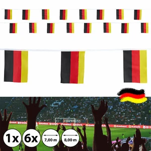 1/6 Deutschland Fahnengirlande 7m/8m 16/18 Flagge 14x21/30x45 Fußball WM EM Deko - Bild 1 von 11