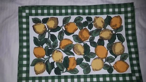 6 Zitrone Zitrus Druck Baumwolle Tischsets 13 1/2" x 19" Neu - Bild 1 von 3