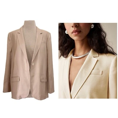 J. Blazer Crew $278 Bronceado Saint-Tropez Tranquilo Lujo En Sarga Brillante Talla 14 L/XL Foto 1 de 4