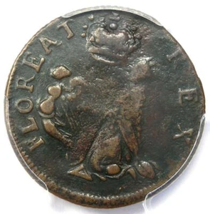 1670 New Jersey St Patrick Farthing Colonial Coin 1/4P - PCGS VF30 - $1900 Value - Picture 1 of 6