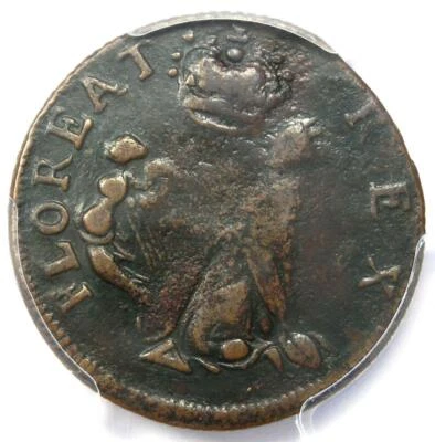 1670 New Jersey St Patrick Farthing Colonial Coin 1/4P - PCGS VF30 - $1900 Value - Image 1 of 4