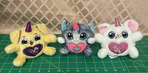 3 Zuru Rainbocorns Puppycorn Kitty Plush White Pink Wings Horns Big Eyes - Picture 1 of 12