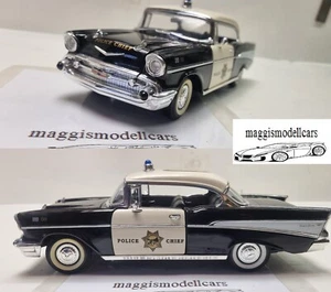 Chevrolet Bel Air Police Bj 1957 Modellauto a Sammlung Maßstab 1:18 Road Legends - Bild 1 von 14