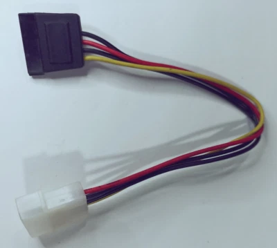 Molex to SATA Power Adaptor Cable 4 pin Male to 15 pin Female For HDD Hard Drive - Image 1 of 3