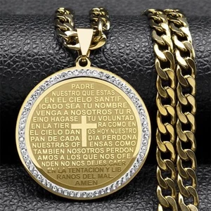 Cadena Para Hombre Stainless Steel Regalos Cumpleaños Hombres Oracion - Picture 1 of 10