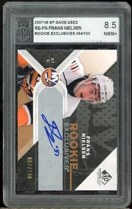 2007-08 SP Game Used Rookie Exclusives Auto #REFN Frans Nielsen 84/100 ACA 8.5 - Picture 1 of 2
