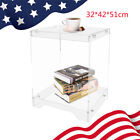 Modern Acrylic 2-Tier Side End Table Clear for Living Room Sofa Side Table NEW