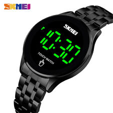 SKMEI Men LED Watch Fashion Touch Screen Dial Steel Wristwatch for Students Boys